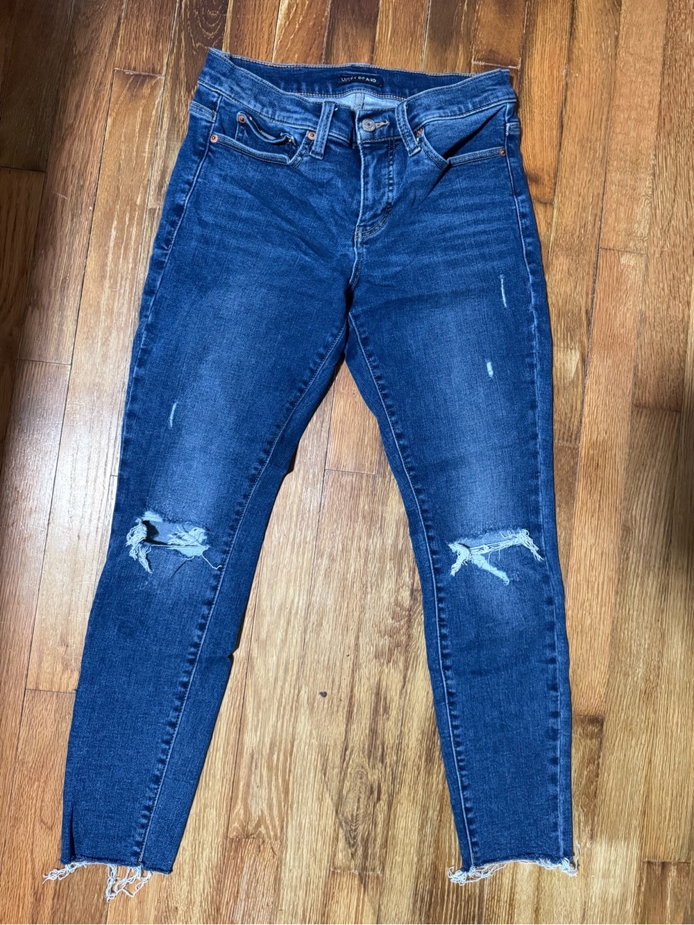 Lucky Brand distressed medium wash jeans
